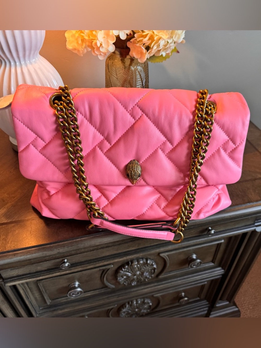 Kurt Geiger Kensington X-large hot pink bag